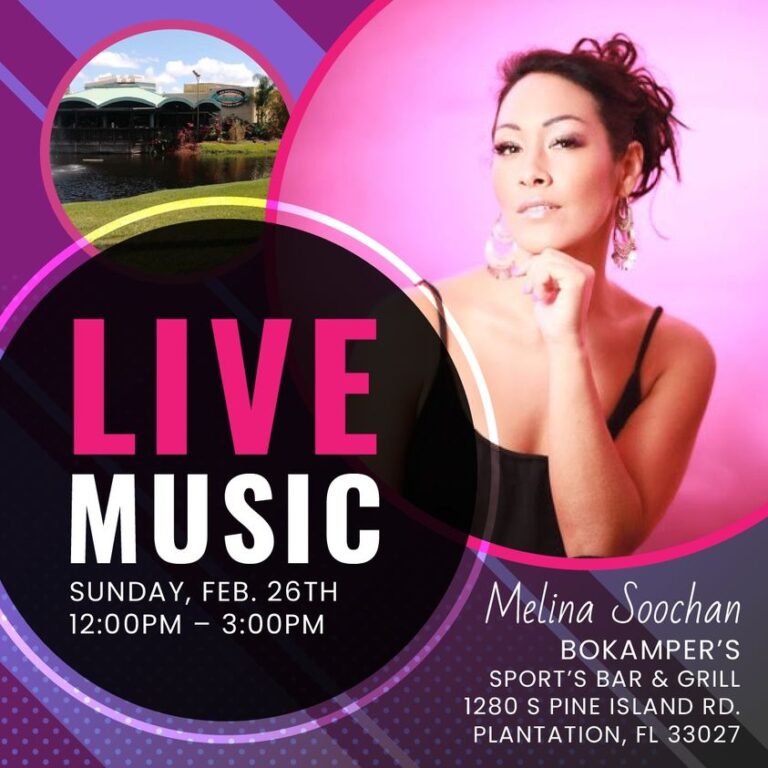 Read more about the article Melina Soochan Performing Live Tomorrow at Bokamper’s Sports Bar & Grill