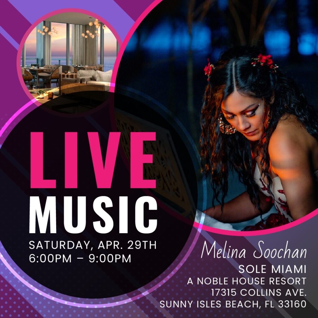 Melina Soochan performing live at Sole Miami